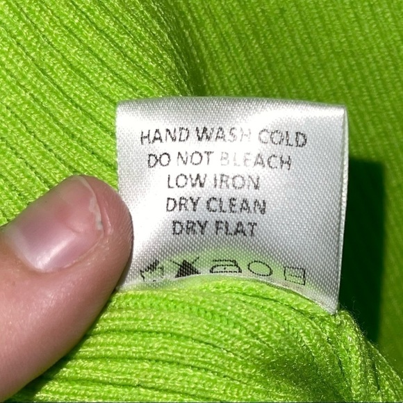 LPA x Revolve Lime Green Open Back Mock Neck Sweater Size Small - Picture 9 of 10